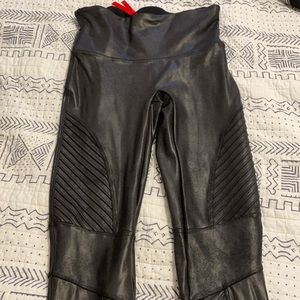 Spank faux leather moto leggings